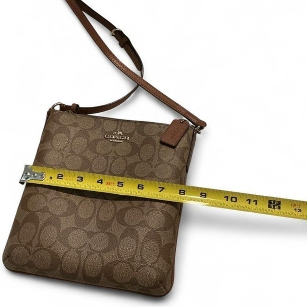 Coach Crossbody Bag Womens Small Brown Good Signature North South File Bag - Picture 4 of 8